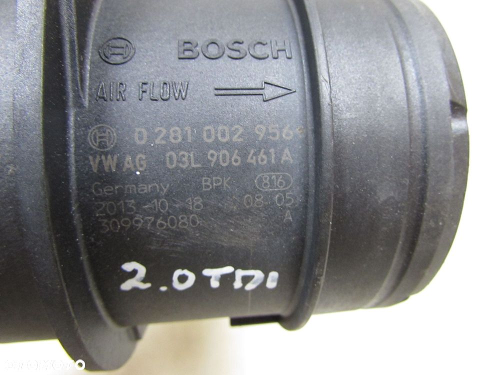 VW AUDI SEAT SKODA 2.0 TDI PRZEPLYWOMIERZ POWIETRZA 03L906461A 0281002956 - 5
