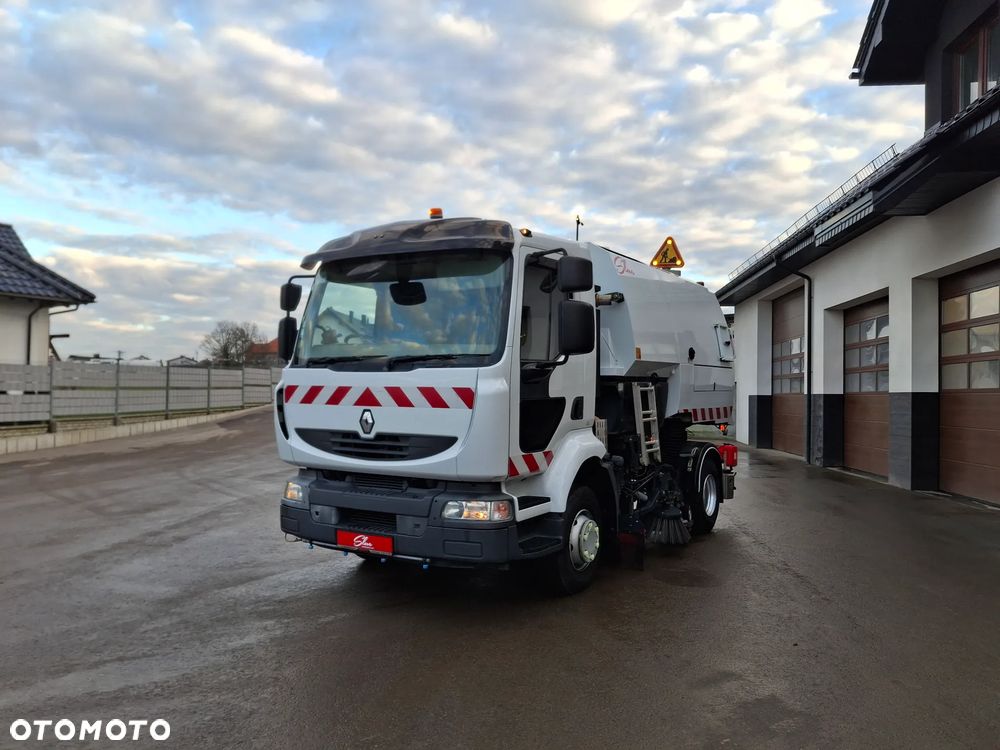 Renault Midlum 220DXI Zamiatarka SEMAT Zoeller Johnston VS501 Szczotki L/R Obie Strony Napęd Hydrostatyczny 2014r Kamera Cofania Klimatyzacja Centralne Smarowanie - 2