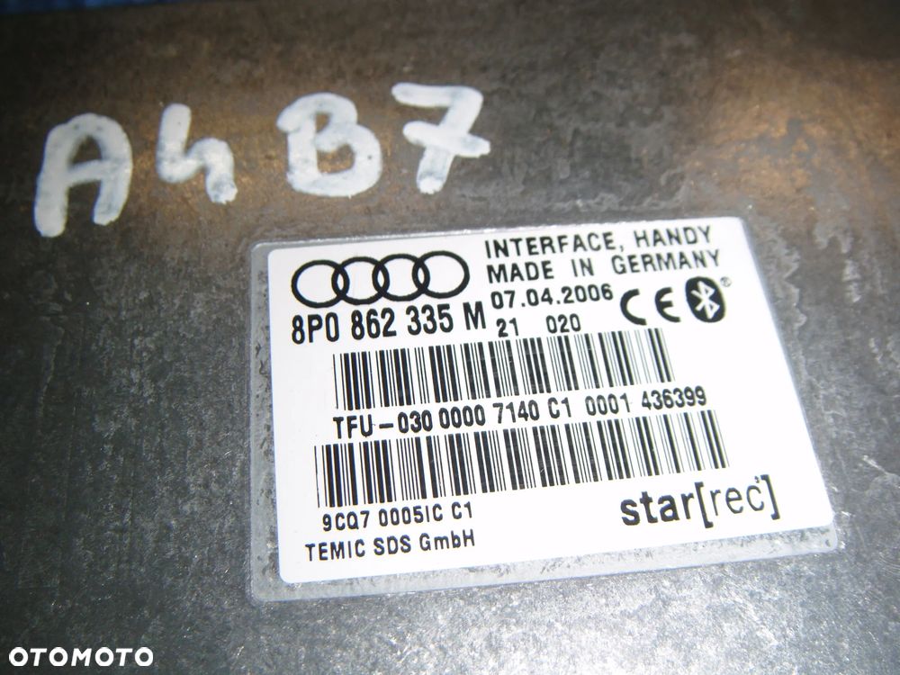 audi a4 b7 moduł bluetooth 8e0862335m - 2