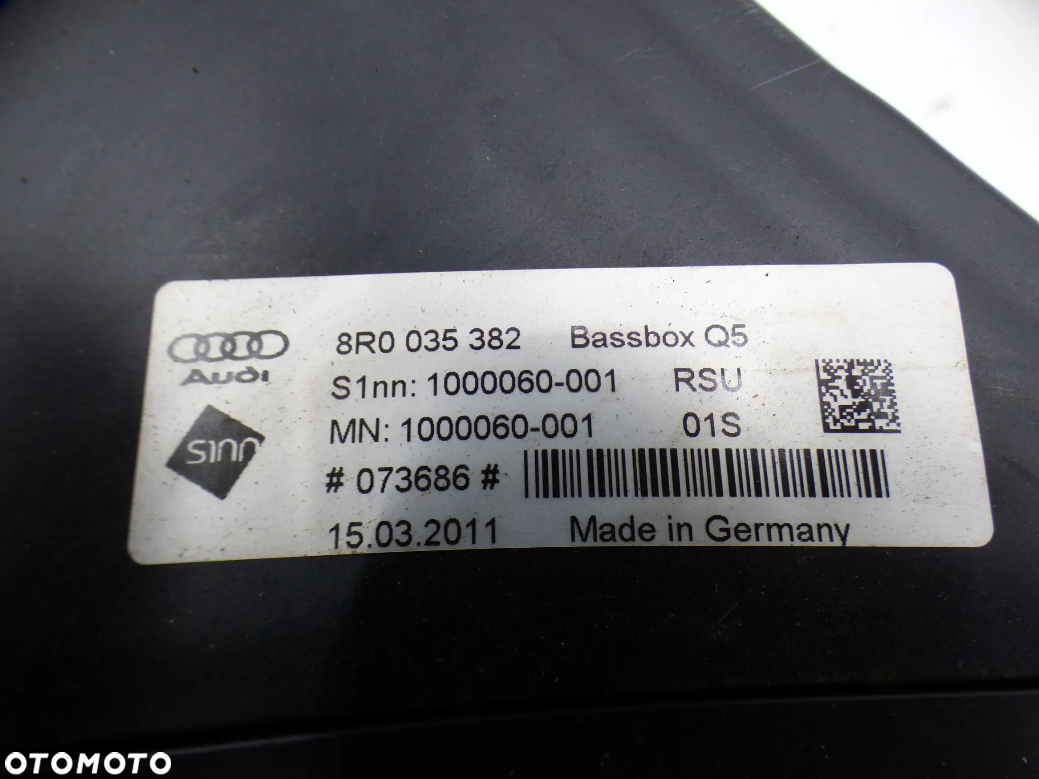 AUDI Q5 8R SUBWOOFER GŁOŚNIK NISKOTONOWY BASSOWY 8R0035382 GORLICE - 3