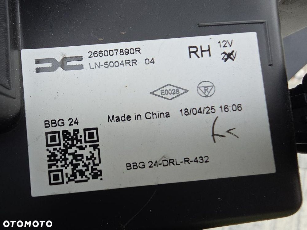 DACIA SPRING LIFT Prawa Zwykła HB3 Soczewka DRL Led 260103998R 266007890R - 16