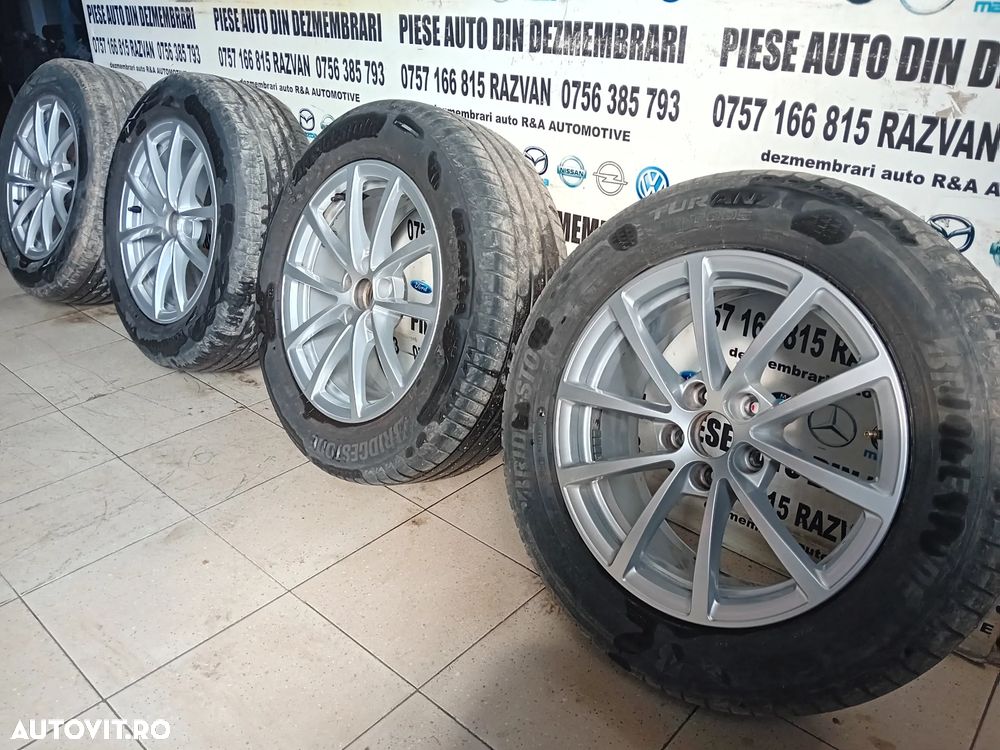 Set Jante R17 Vw Audi Seat Skoda 225/60R17 Anvelope vara Bune Bridgestone Dot 2022 A6 C8 A5 Octavia - 5