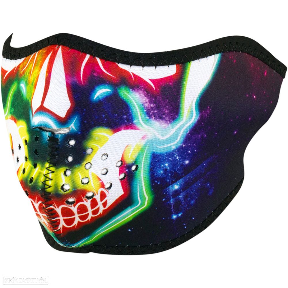 zan headgear half face mask neon skull one size 25030308 - 2