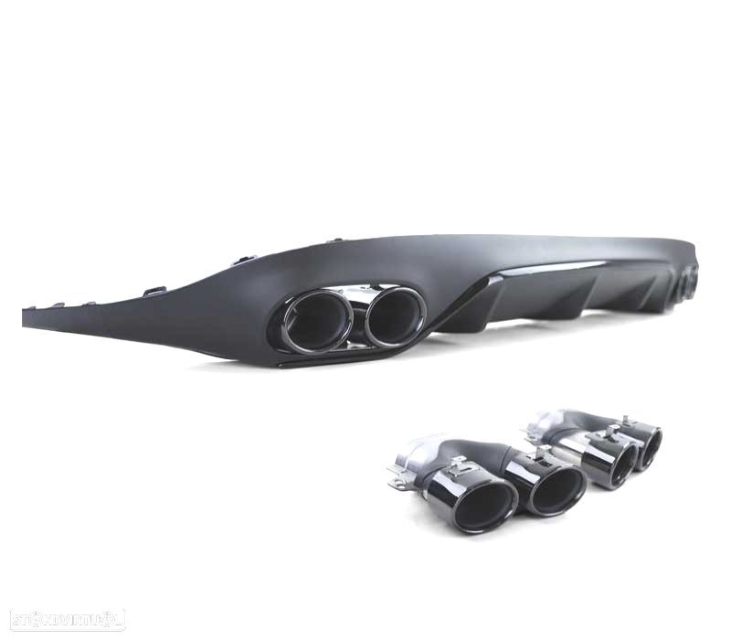 DIFUSOR MERCEDES CLASSE E C238 16- LOOK AMG E53 + PONTEIRAS DE ESCAPE PRETAS - 3
