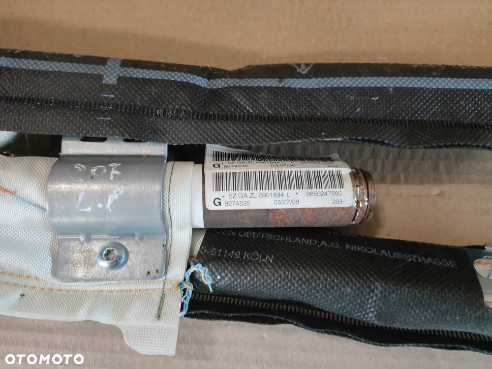 PEUGEOT 207 06- KURTYNA PODUSZKA POWIETRZA LEWA 9650247880 - 4