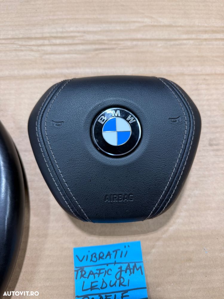 Volan piele cu airbag BMW X5 G05, X6 G06, X7 G07 cu vibratii, leduri traffic jam, padele, distronic 2019-2023 - 7