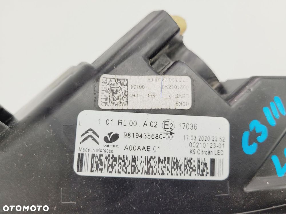 LAMPA LED DRL LEWY PRZÓD CITROEN C3 III LIFT 9819435680, #15579 - 8