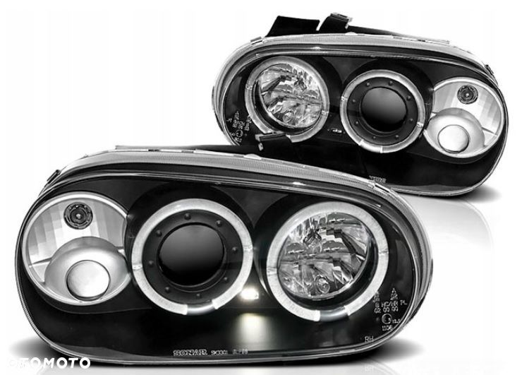 reflektor lampa kpl soczewkowe czarne black tuning vw golf iv 4 1j 1998-04 - 2