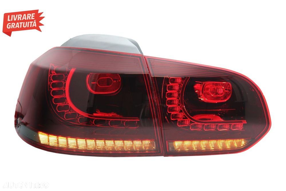 Stopuri Full LED VW Golf 6 VI (2008-2013) R20 Design Rosu Fumuriu cu Semnal Dinami- livrare gratuita - 2