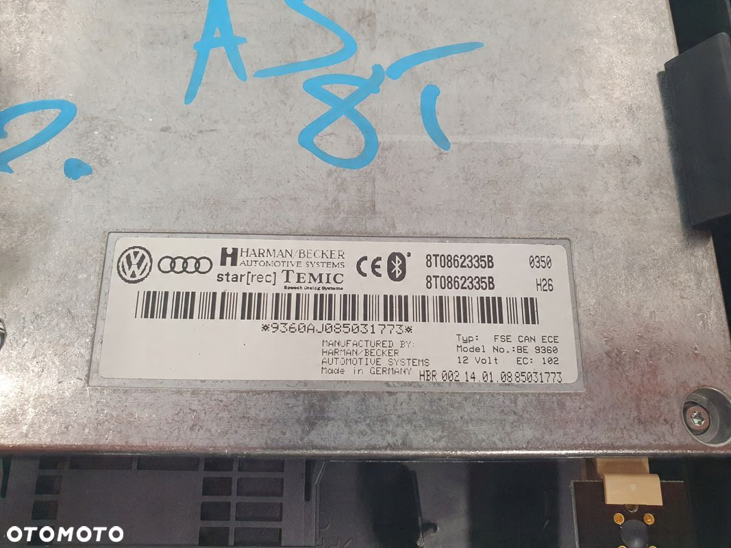 Audi A5 8T 07- 1.8 TFSI moduł bluetooth sterownik telefonu - 3