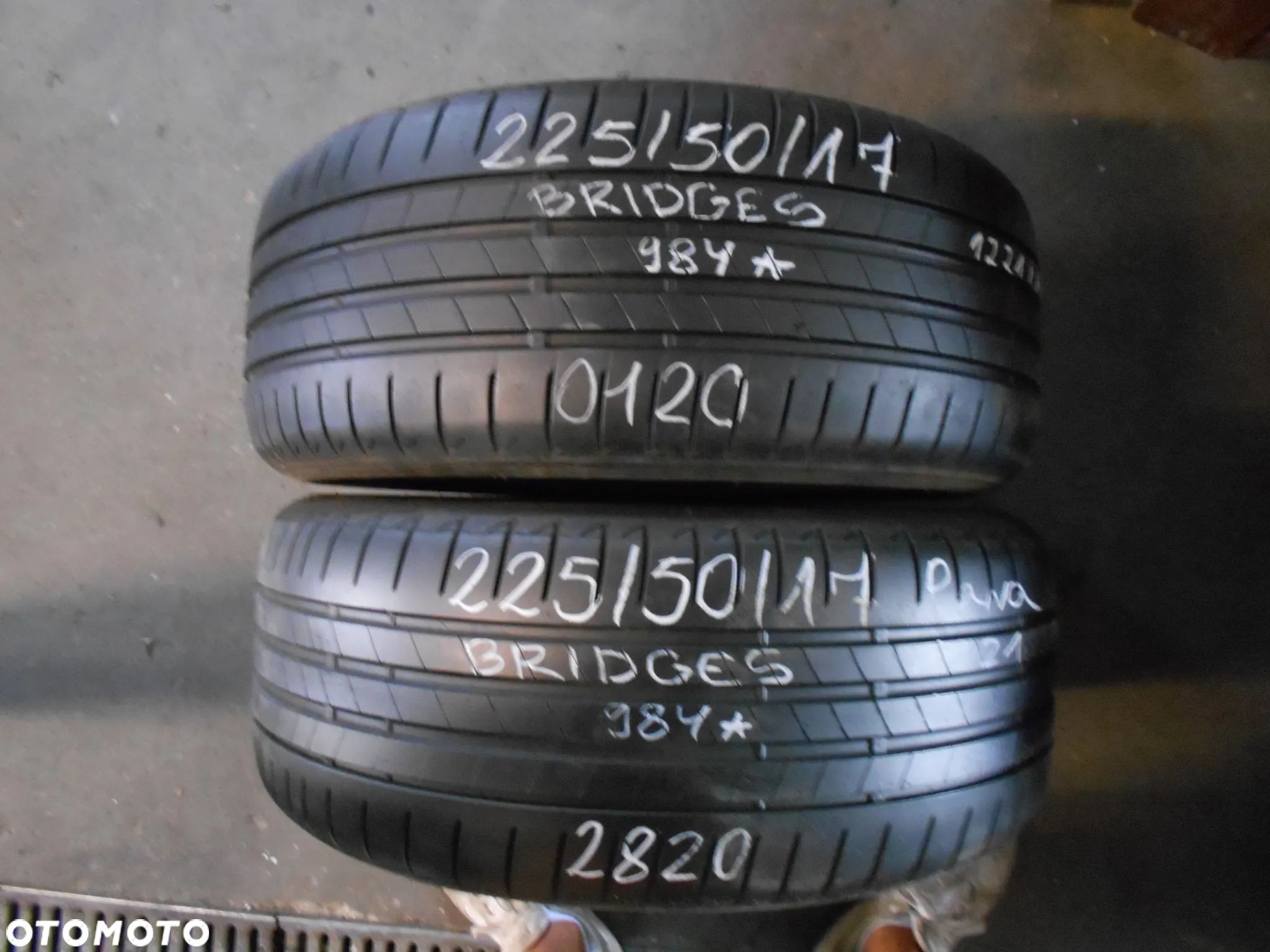 OPONY 225/50R17 BRIDGESTONE TURANZA T005 DOT 2820 7.3MM - 1