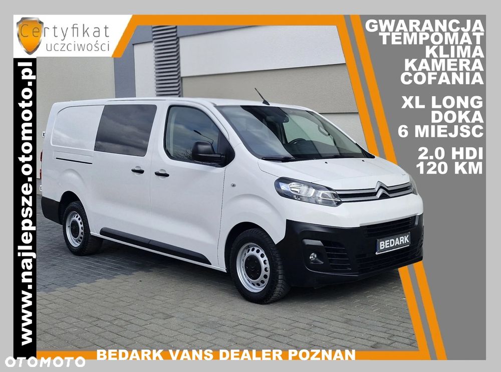 Citroën Jumpy, XL LONG, BRYGADÓWKA, 6 miejsc, DOKA, kamera cofania, tempomat, klima