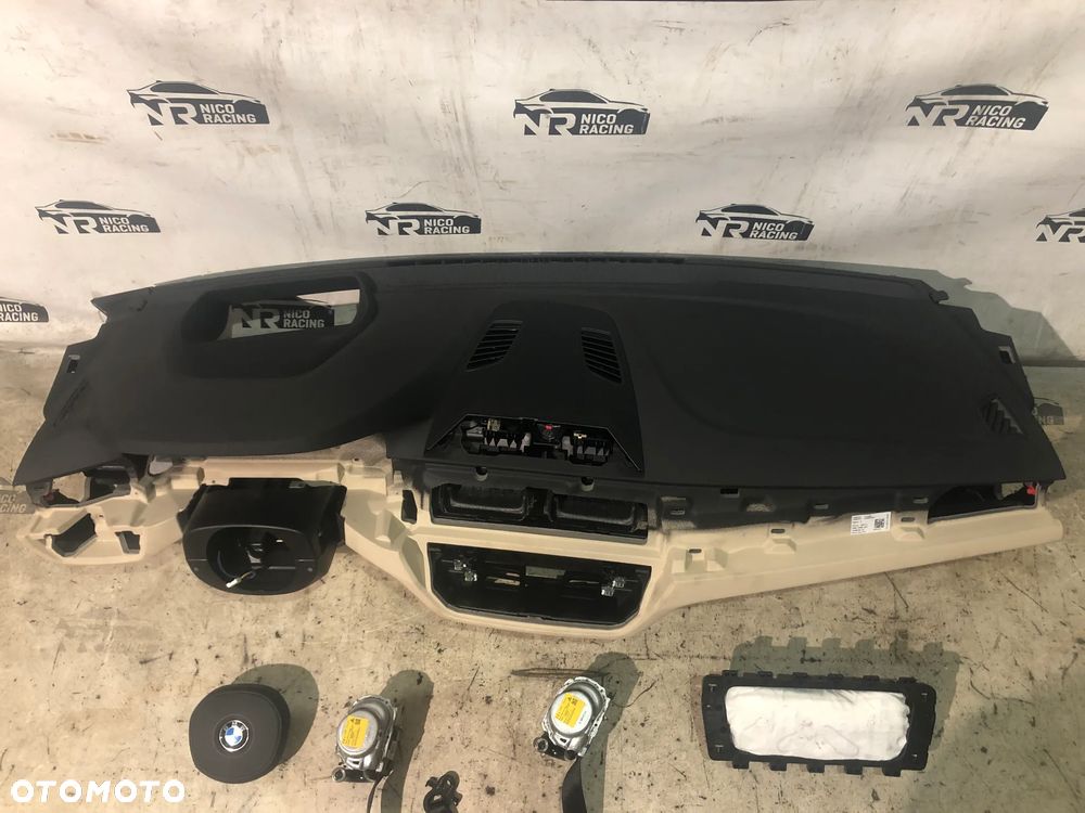 KOMPLET SET DESKA HEAD UP BMW 6 GT G32 CANBERABEIGE AIR BAG PASY PRZÓD - 2