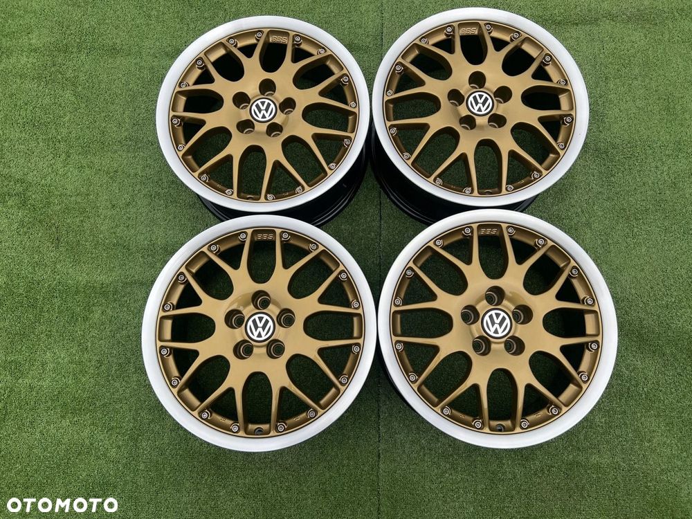 KOMPLET FELG FELGI ALU VW VOLKSWAGEN GOLF POLO 5X100 BBS 16 ORYGINALNE - 3