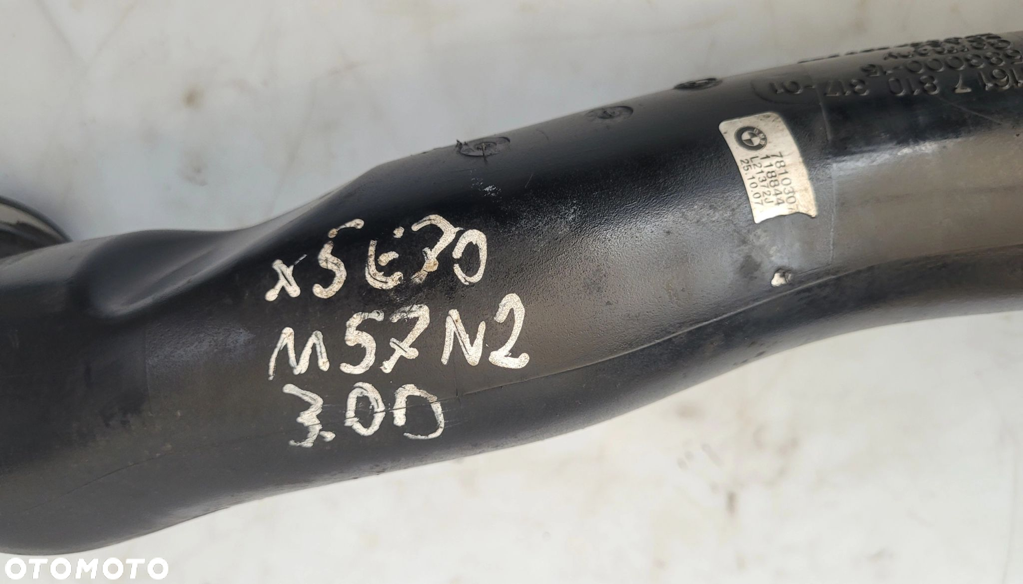 PRZEWÓD RURA WĄŻ INTERCOOLERA BMW X5 E70 M57N2 3.0D 7810317 - 2