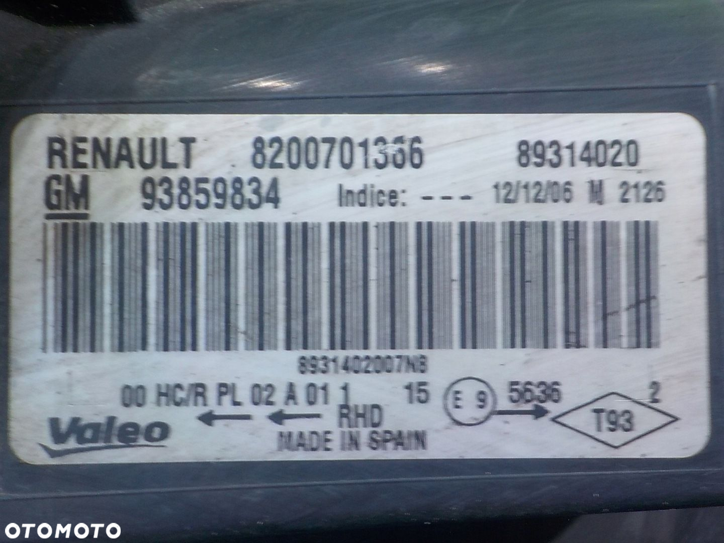 PRIMASTAR TRAFIC VIVARO II LIFT 2.0 DCI 07r lampa prawa przod 8200701366 - 6