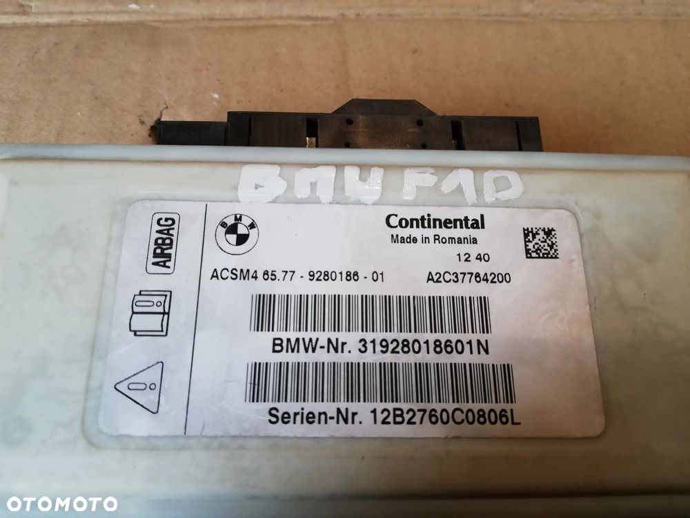 MODUŁ STEROWNIK PODUSZEK AIRBAG BMW F10 9280186 - 2