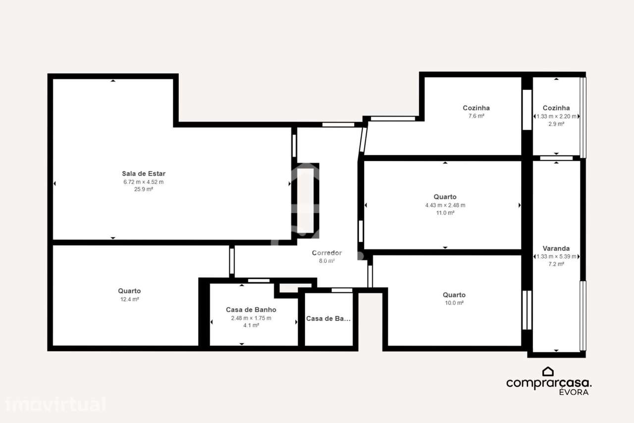 Apartamento T3 de 2.º Andar c/ Varanda | Tapada, Évora - Grande imagem: 5/35
