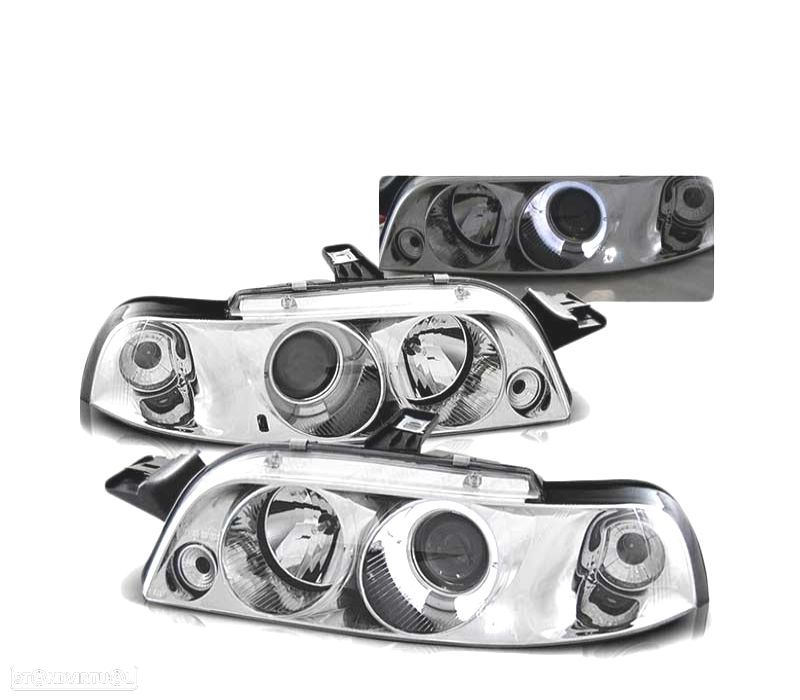 FARÓIS ANGEL EYES PARA FIAT PUNTO 93-99 LPFI08 CHROME CROMADO - 1