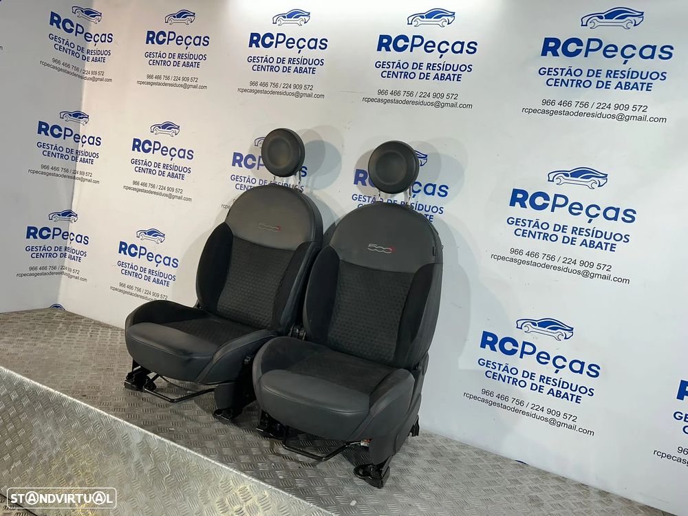 .Conjunto Bancos Pele Tecido Fiat 500 500S Sport 312 2007 - Presente - 9
