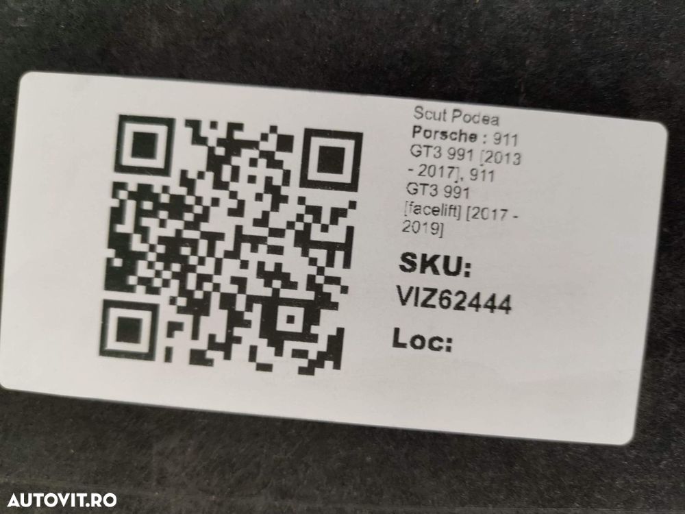 Scut Podea Porsche  911 GT3 991 2013 2014 2015 2016 2017, 911 GT3 991 - 8