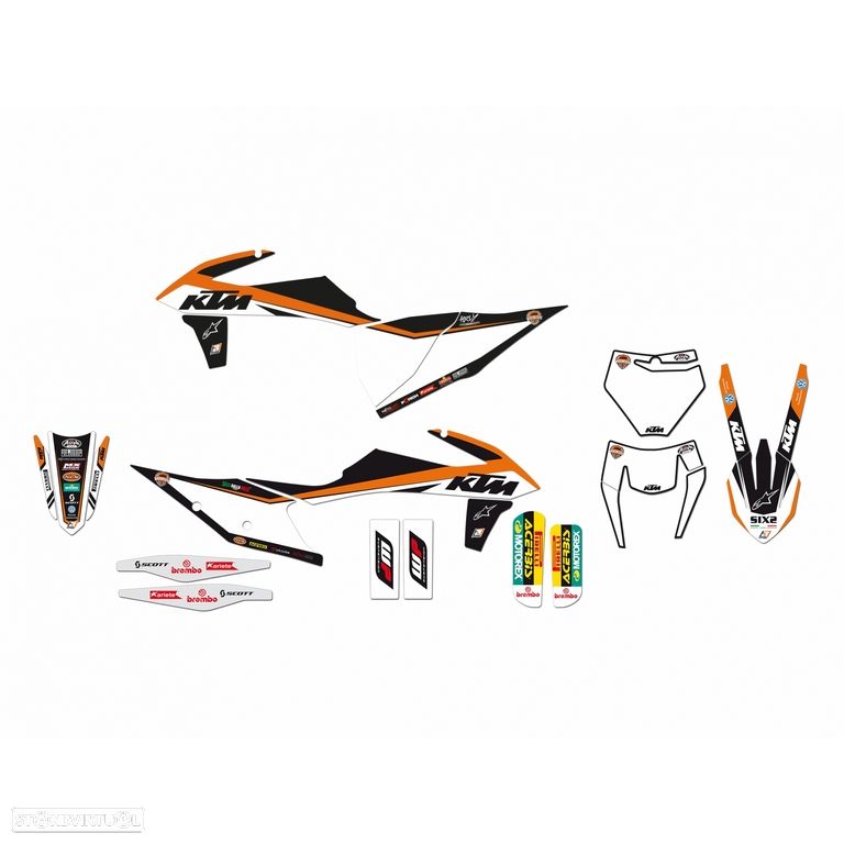 kit autocolantes blackbird replica tem trophy ktm exc / sx - 1