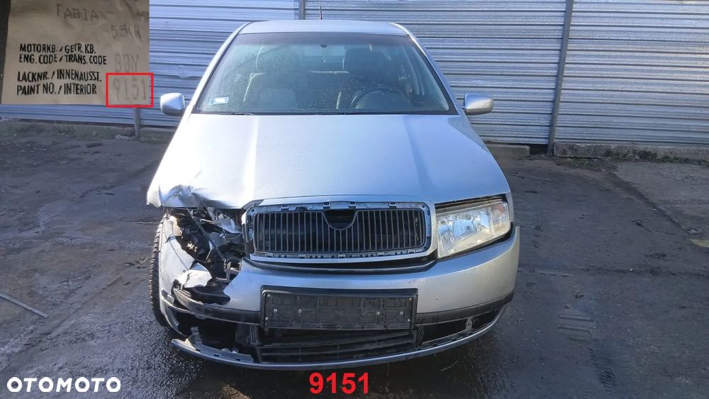 Tylko Części SKODA FABIA I 6Y 1.4 16V BBY 75KM 55kW 99r-04r HB lakier 9151 LF7U - 1