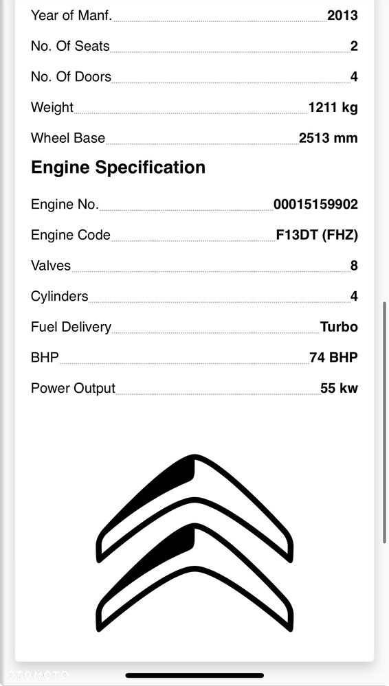 Silnik Citroen Nemo 1.3 HDi 75 FHZ Euro5 kompletny F13DTE Peugeot Bipper Tepee f13dt FHZ  199a9000 - 11