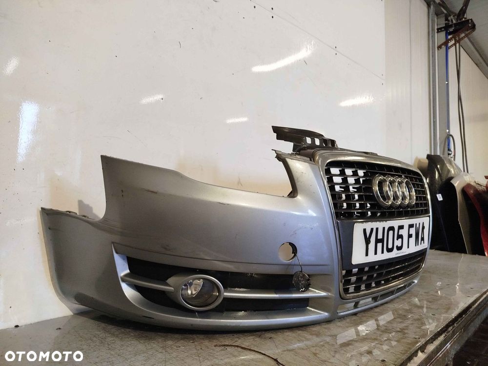 + ZDERZAK PRZÓD PRZEDNI AUDI A4 B7 LY7G SZARY HALOGENY - 3
