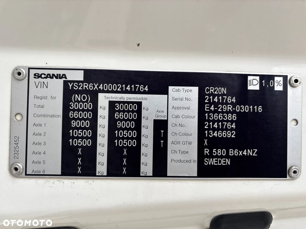 Scania R580 6x4 EURO6 + RETARDER + HEATING BOX + VIBRATOR - 26