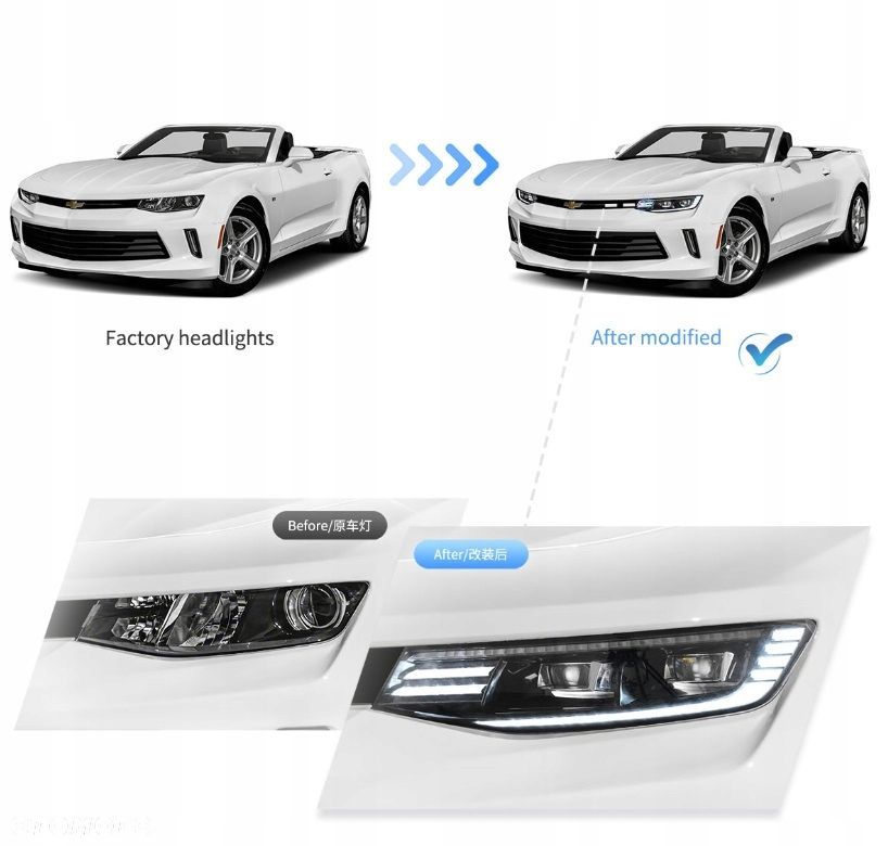 Reflektor Lampa kpl Vland Full Led Neon Tuning Chevrolet Camaro VI 6 2016- - 10