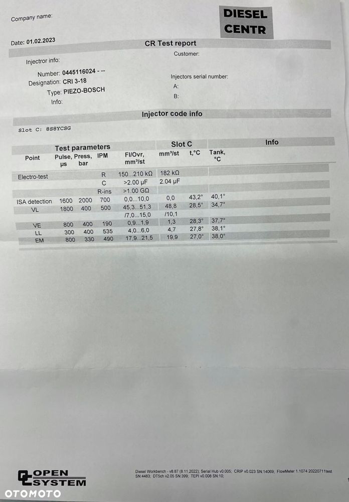 wtryskiwacz BMW 0445116024 0986435394 13537805428 - 2