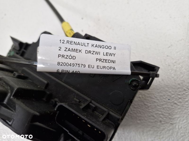 RENAULT KANGOO II III ZAMEK DRZWI LEWY PRZÓD PRZEDNI EUROPA 6 PIN 8200497579 - 9