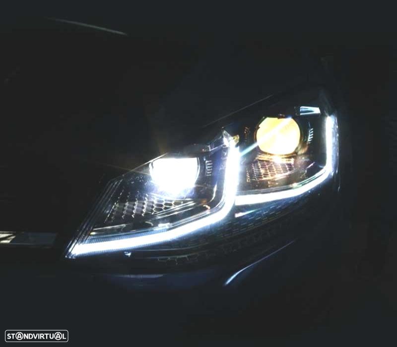 FAROIS VOLKSWAGEN VW GOLF 7 12-17 DRL DINAMICOS PRETO LOOK 7.5 R LINE - 4