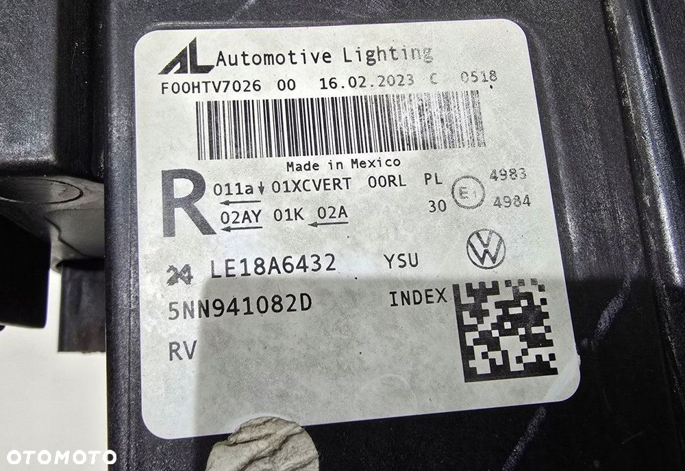 reflektor lampa przód prawy vw tiguan ii 23r lift iq full led 5nn941082d - 8