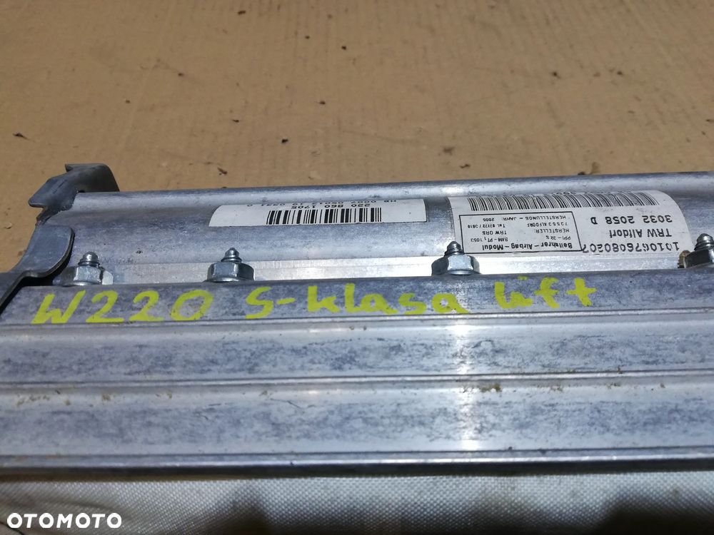 Mercedes-Benz S W220 PODUSZKA POWIETRZNA AIRBAG PASAŻERA 2208601705 - 2