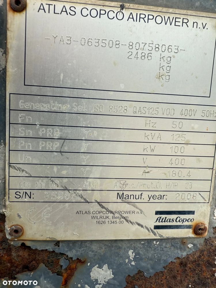 Atlas Copco QAS 125 Agregat Prądotwórczy 125 kVA / 100 kW - 12