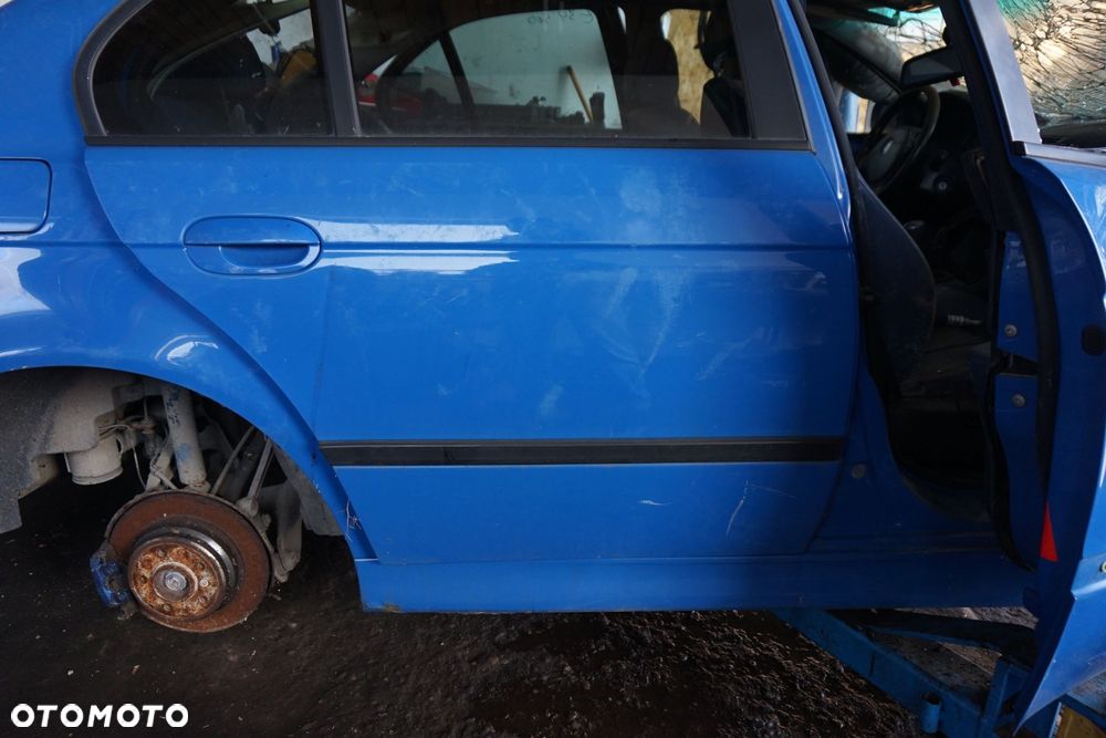 DRZWI TYLNE PRAWE 5 E39 SEDAN 490  NIEBIESKI SANTORINI BMW 1995-2000 - 3