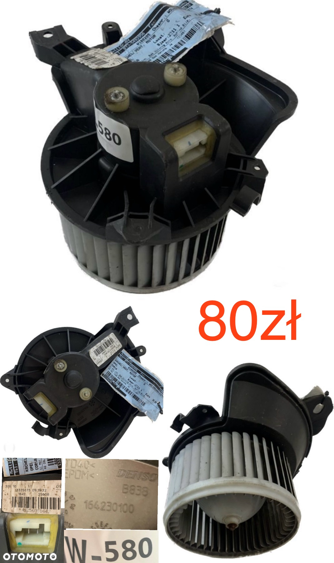 Wentylator dmuchawa nagrzewnicy Opel Adam Corsa D E Fiat Grande Punto Evo Mito VW Sharan Alhambra Galaxy Ford Fiesta Fusion B 01-07r Citroen AX Clio II Mitsubishi Spacestar 12-23r BMW F20 F30 F31 Lancia Dedra Fiat Idea 03-12r Smart Forfour 04-06r  Oryginał - 2