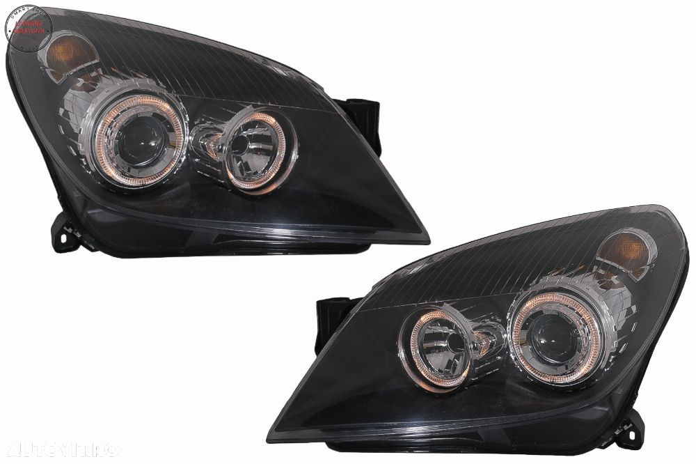 Faruri Opel Astra H (03.2004-2009) Angel Eyes Negru- livrare gratuita - 1