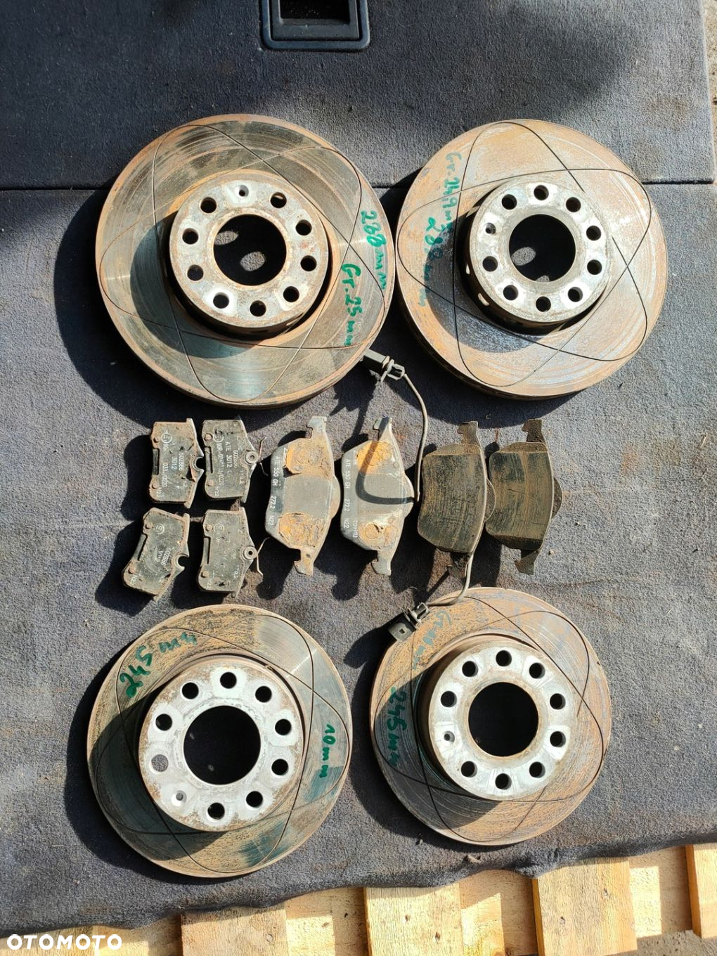 TARCZE PRZÓD  TYŁ ATE Nacinane POWER DISC 288mm/245mm A4 B6 b7 Exeo 500Km - 12
