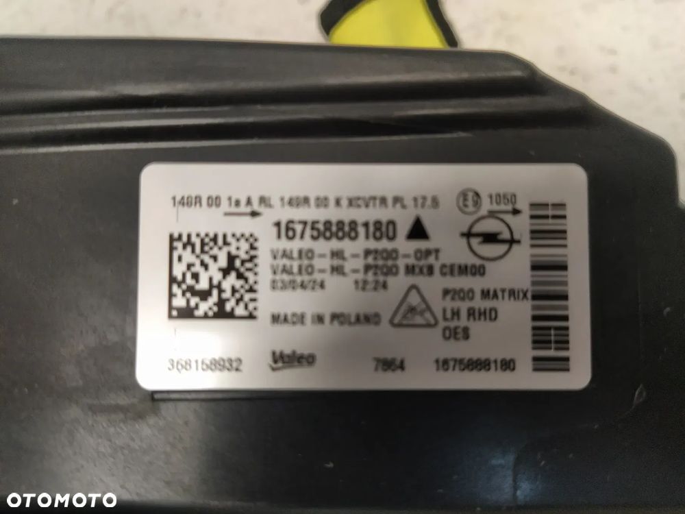 OPEL MOKKA B II 20- REFLEKTOR LAMPA LEWA PRZÓD PRZEDNIA LUX / ZWYKŁA UK ORYGINAŁ - 29