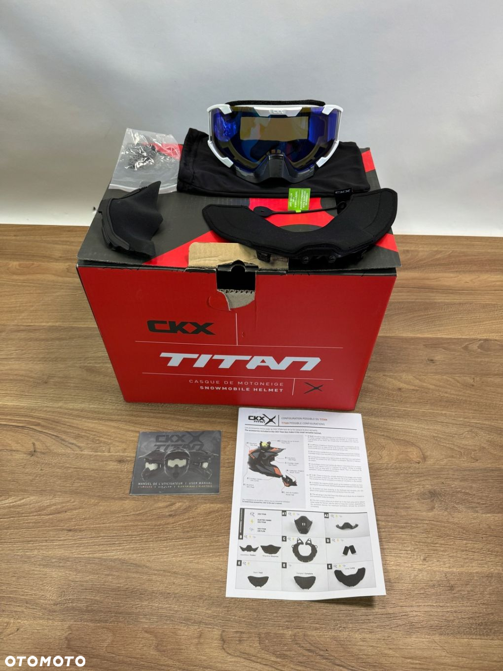 KASK MOTOCYKLOWY ENDURO CKX  Gogle Titan Black/White L - 11