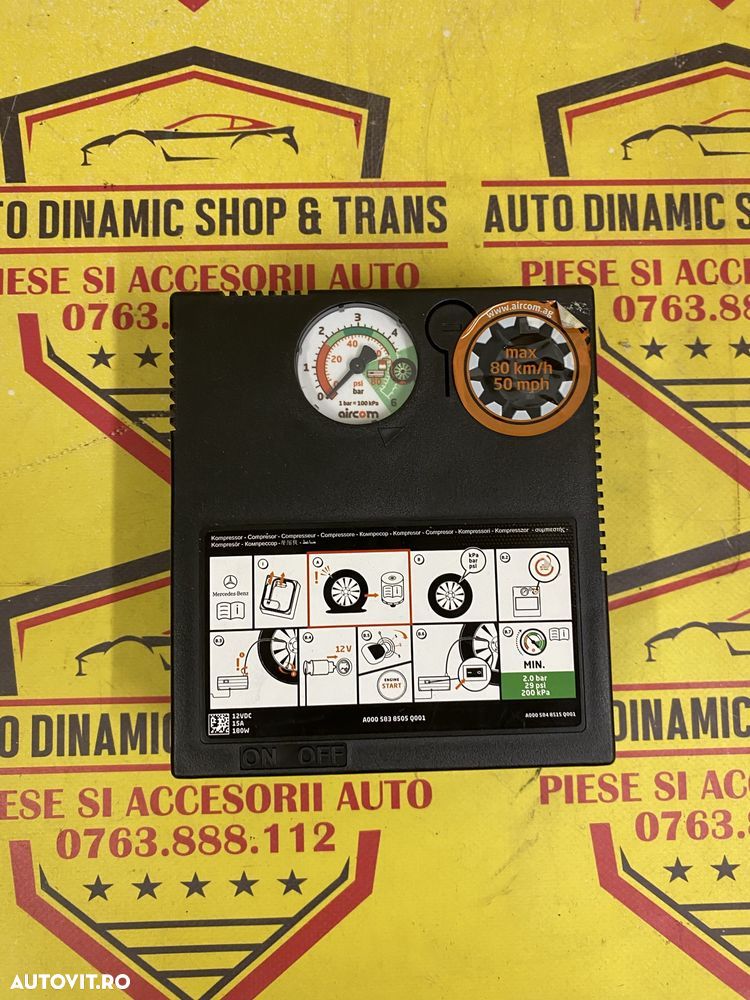Compresor auto masina umflat roti OE Mercedes 12V 180W 15A Polonia - 5