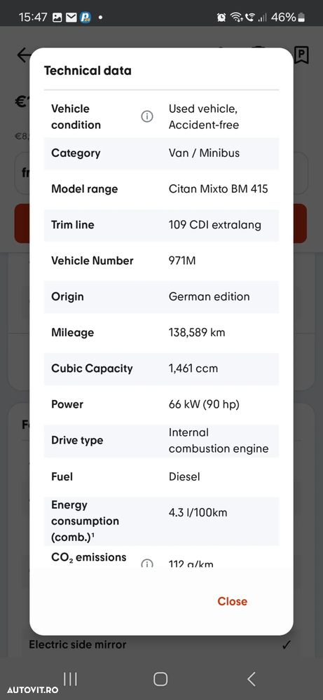 Mercedes-Benz Citan 109 CDI Mixto BlueEFFICIENCY extralang - 19