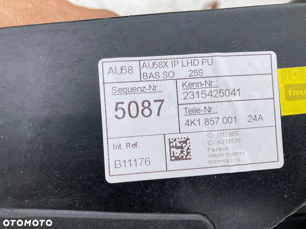 AUDI A6 S6 RS6 C8 A7 S7 RS7 4K DESKA KONSOLA KOKPIT PULPIT PÓŁKA PARAPET DASHBOARD  Oryginał Okazja NOWA NEW NEU NEV - 7