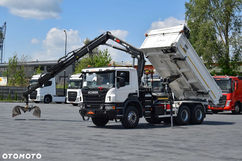 Scania P410 / 6x4 / EURO 6 / HDS HIAB X-HIDUO 158 B-3 / WYSUW x3 / ROTATOR / CHYWTAK / STEROWANIE RADIOWE / WYWROTKA / HYDROBURTA / AUTOMAT / KAMERA COFANIA / NAWIGACJA / HAK-ZACZEP / NISKI PRZEBIEG / 2018 / SERWISOWANY / SPROWADZONY - 16