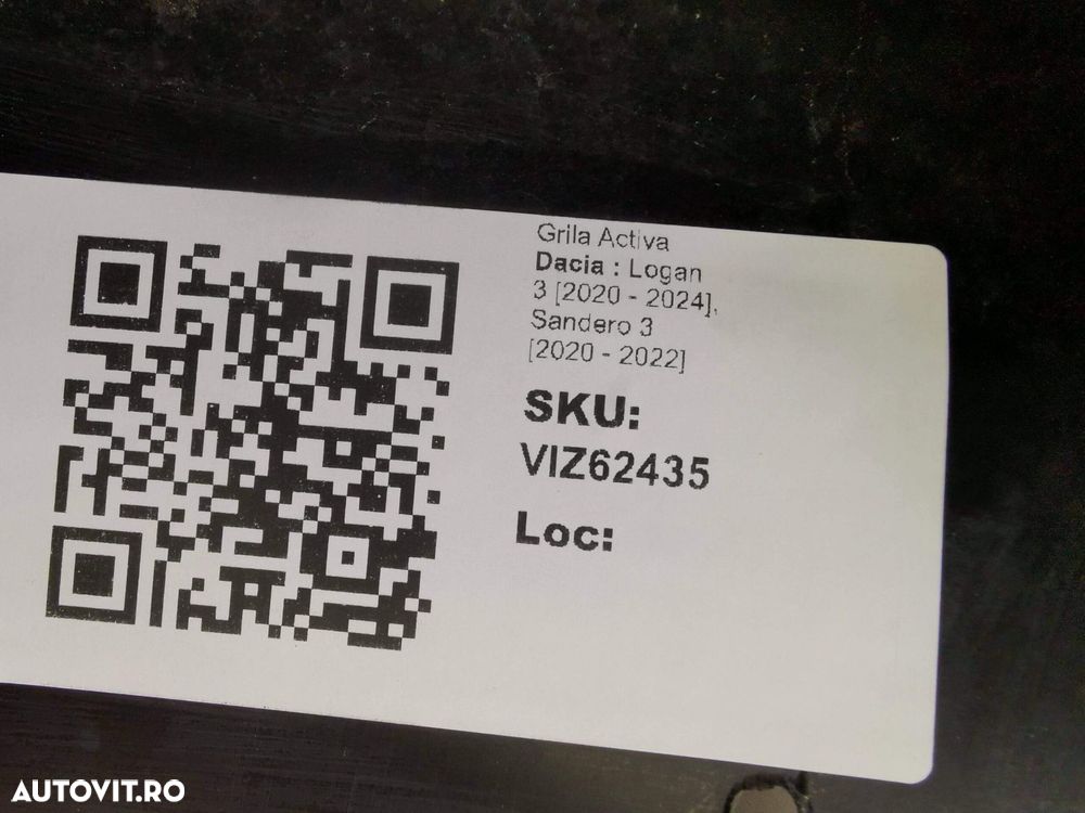 Grila Activa Dacia  Logan 3 2020 2021 2022 2023 2024, Sandero 3 [2020 - 8