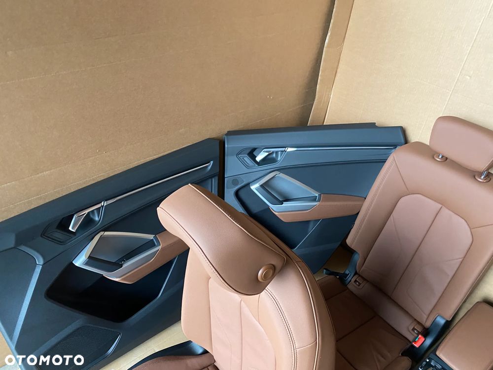 Audi Q3 83A kompletny środek Fotel fotele kanapa skóra boczki brązowe 32km - 23