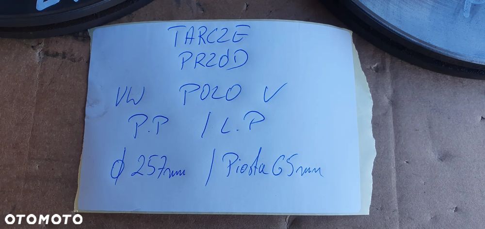 Tarcze hamulcowe klocki przód przednie VW Polo V 6R - 10